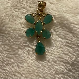 14k gold emerald pendant